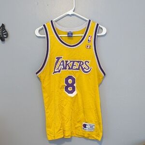 Vintage Kobe Bryant #8 Champion Brand Lakers Yellow and Purple Jersey Size 40 M